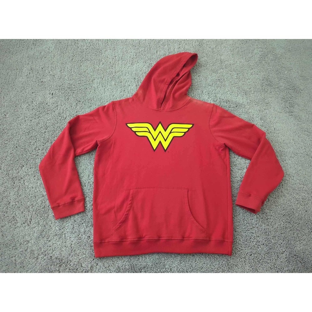 Wonder Woman Hoodie Womens Large Yellow DC Comics Justice League Sweatshirt